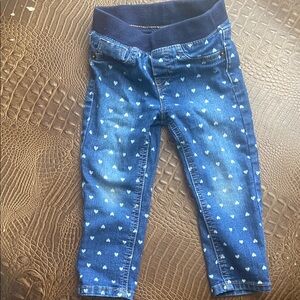 Cat & Jack Blue Polka Dot Jeans Elastic Waist
